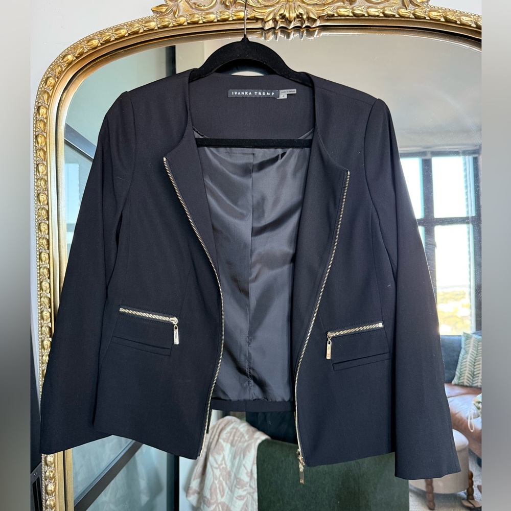 Ivanka Trump Black Zipper Blazer